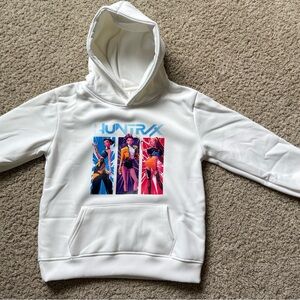 Kids White Fleece-Lined Hoodie – Anime Print – fits 5–6 yrs (Youth Small)